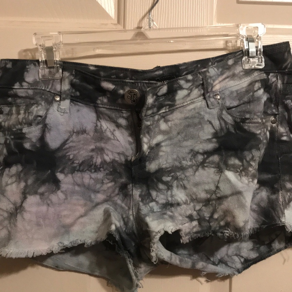 JUNIORS TIE DYE SHORTS STS BLUE